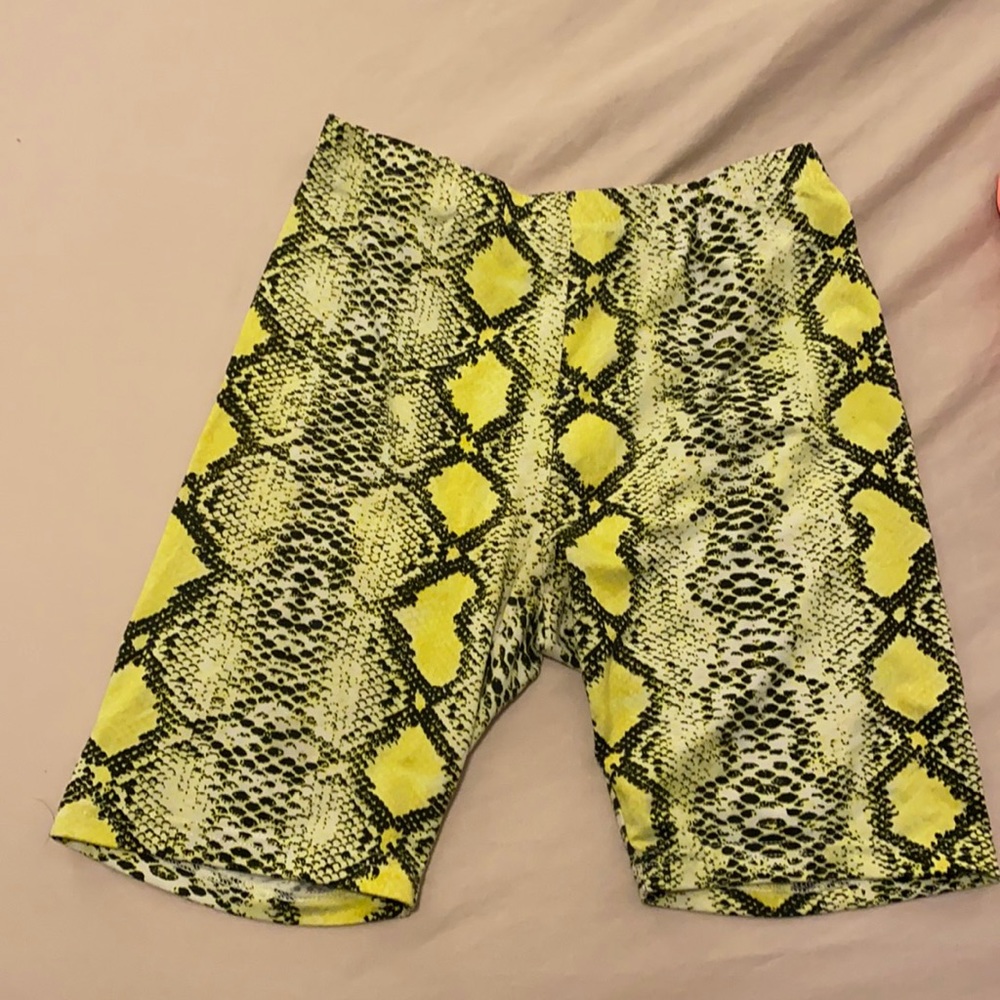 green small biker shorts